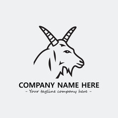 Head of goat illustration black and white for logo company vector image
