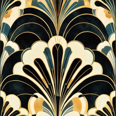 A sophisticated Art Deco fabric pattern
