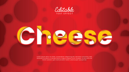 Naklejka premium Editable 3D Paper Cutout Text Effect for Cheese Product Promotion and Food Marketing