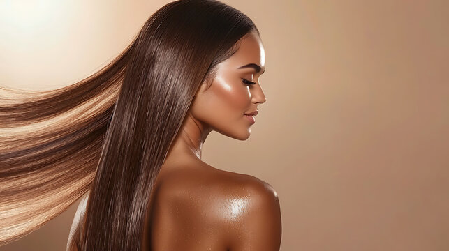 Hair care tips and techniques beauty studio tutorial video professional environment side view healthy hair concepts