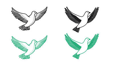 Doves in flight, artistic illustration of peace, freedom, and hope