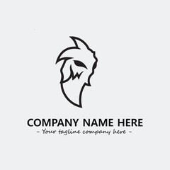 Head of goat illustration black and white for logo company vector image
