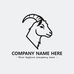 Head of goat illustration black and white for logo company vector image
