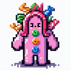 Fototapeta premium Pixelated Candy Creature Suitable for Art Exhibition