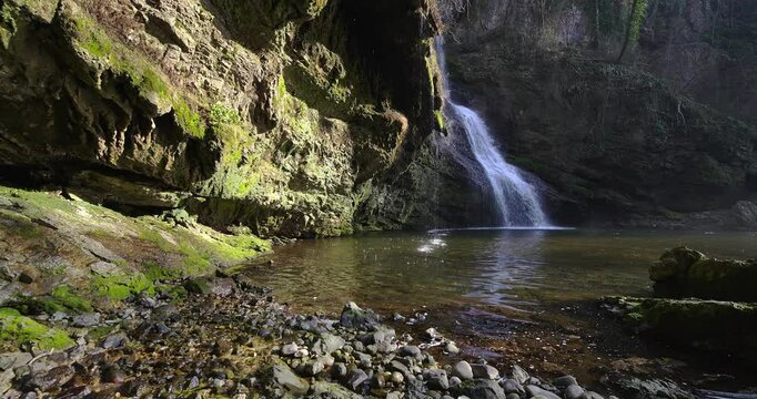 Fantastic waterfalls of ferrera Italy