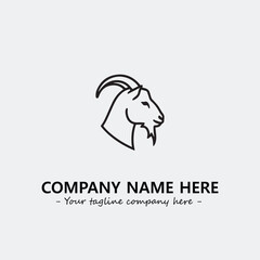 Head of goat illustration black and white for logo company vector image
