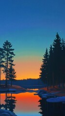 Fototapeta premium Aurora sky landscape wallpaper scenery.