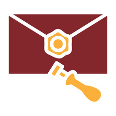 Seal Envelope Vector Glyph Two Colors Icon Design