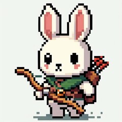 Obraz premium Pixel Art Rabbit Archer Suitable for website background