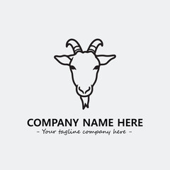 Head of goat illustration black and white for logo company vector image
