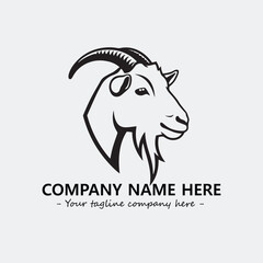 Head of goat illustration black and white for logo company vector image
