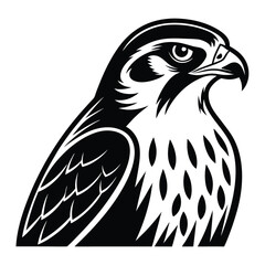 Powerful Falcon in Profile Minimalist Design