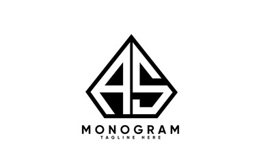 AS letter creative monogram vector logo design.