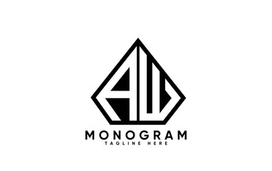 AW letter creative monogram vector logo design.