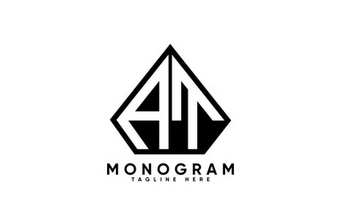 AT letter creative monogram vector logo design.