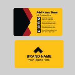 Modern creative black and yellow business card simple unique design template