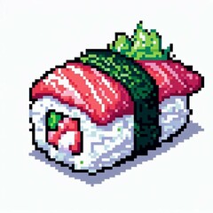 Pixel Art Sushi Roll  suitable for website background