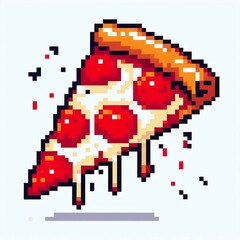 Fototapeta premium Pixel Perfect Pizza Slice Suitable for marketing material