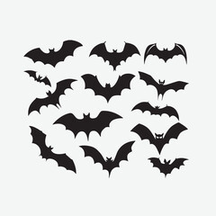 High Quality Bat Vector Silhouette Perfect for Halloween and Gothic Designs