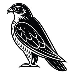 Striking Falcon Icon Sleek Black Bird Silhouette