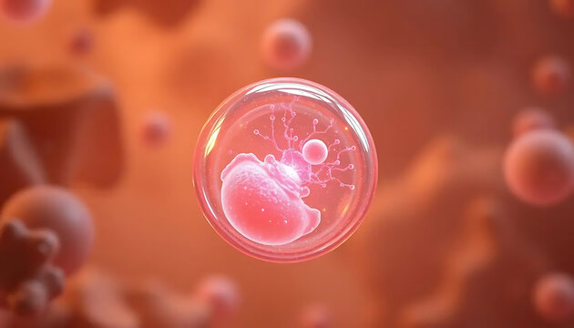 Human Embryo Development Illustration Showing Fertilization and Early Stages of Growth