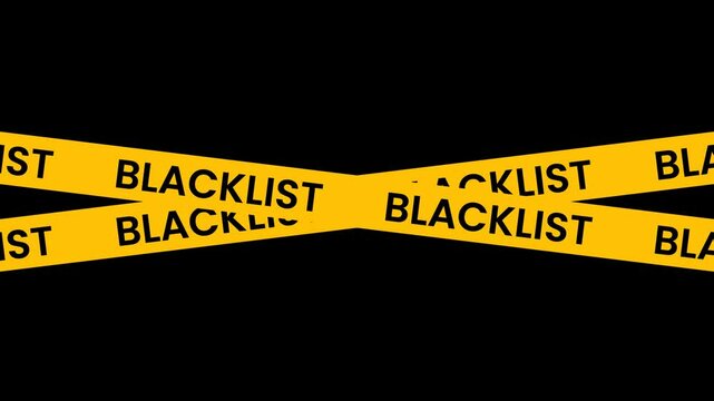 Blacklist Yellow Caution tape Animation