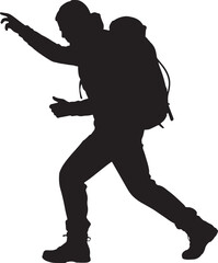 Hiking silhouette vector illustration