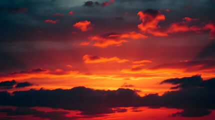 Fototapeta premium Toned dramatic sky background. orange pink clouds. Cloudscape. Fantastic sunset.