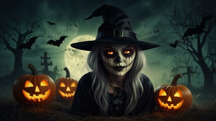 halloween background with pumpkin