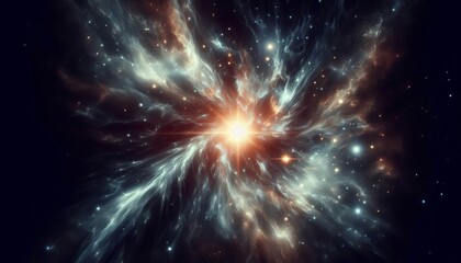 Fototapeta premium Dust galaxy with star like particles in deep space black