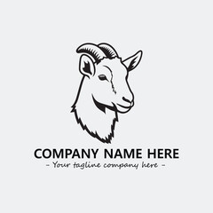 Head of goat illustration black and white for logo company vector image
