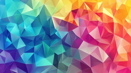 Obraz premium Vibrant rainbow low-poly geometric background texture for website design
