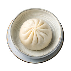 African fufu top view isolated on white background