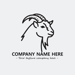 Head of goat illustration black and white for logo company vector image
