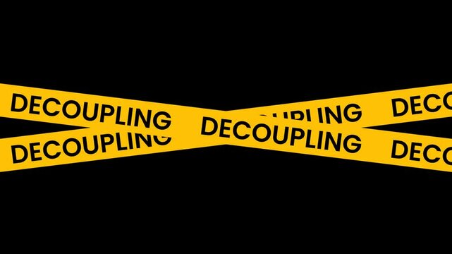 Decoupling Yellow Caution tape Animation