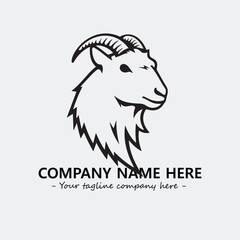 Head of goat illustration black and white for logo company vector image
