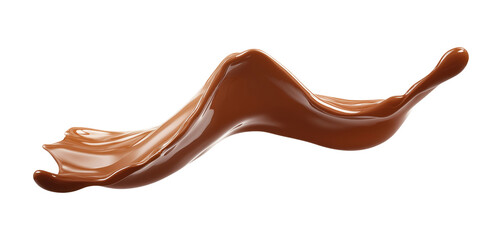 Milk chocolate splash isolated on a transparent background