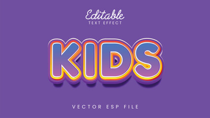 Editable 3D Kids Text Effect with Cute Purple and Gradient Style for Child Product Promotion