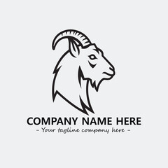 Head of goat illustration black and white for logo company vector image
