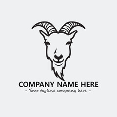 Head of goat illustration black and white for logo company vector image
