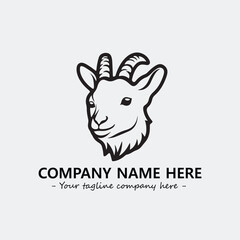 Head of goat illustration black and white for logo company vector image
