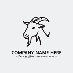 Head of goat illustration black and white for logo company vector image
