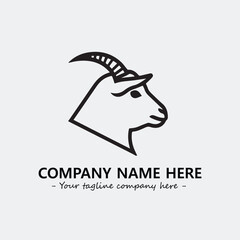 Head of goat illustration black and white for logo company vector image
