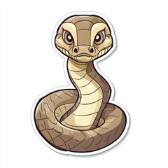 Fototapeta premium charming animal sticker featuring cartoon snake with expressive eyes and playful design. This delightful illustration captures essence of snake in fun and engaging way