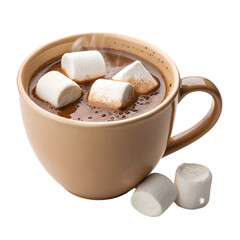 Hot Chocolate with Marshmallows isolated on white background