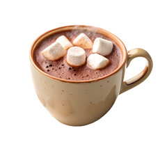 Hot Chocolate with Marshmallows isolated on white background