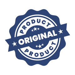 Original Product Seal Badges with Blue Stars and Ribbon Design
