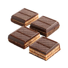 Chocolate wafers isolated on white background