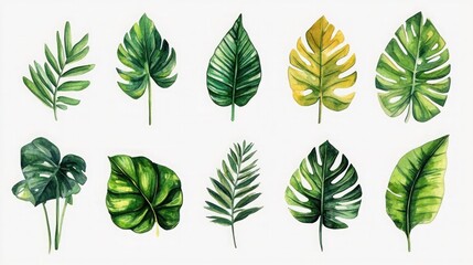 Fototapeta premium Leaf Diversity – Twelve Unique Botanical Specimens in Natural Hues
