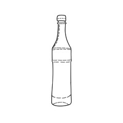 bottle glass vector line art hand drawn illustration